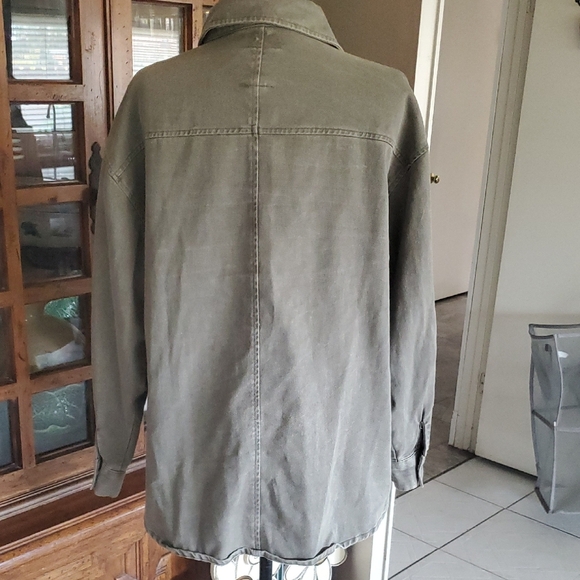 Full Tilt Green Lightweight Shirt Jacket - Picture 2 of 7